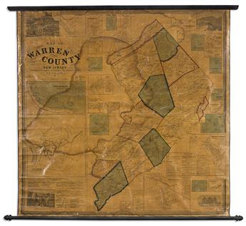 (NEW JERSEY.) Group of 3 mid-nineteenth-century wall maps of Garden State counties.